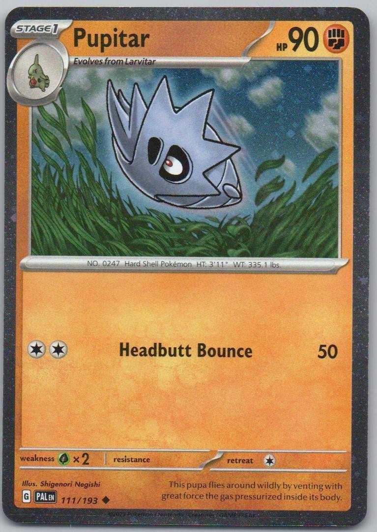 Pupitar 111 Cosmos Fighting Card - Paldea Evolved