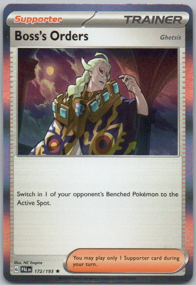 Boss's Orders (Ghetsis) 172 Holo Trainer Card - Paldea Evolved