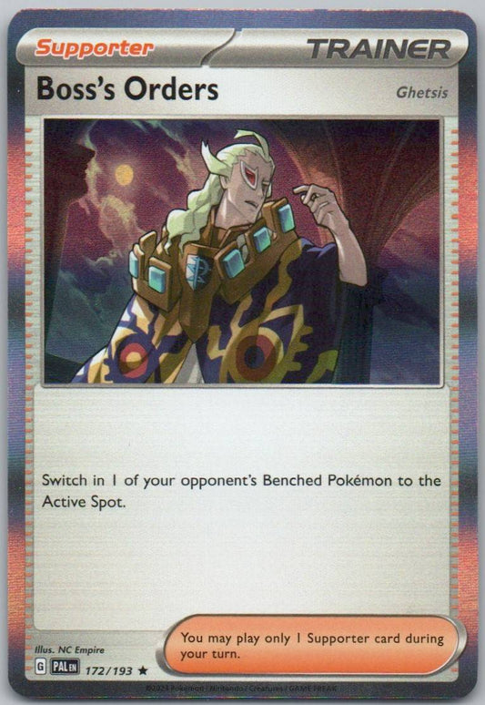 Boss's Orders (Ghetsis) 172 Holo Trainer Card - Paldea Evolved