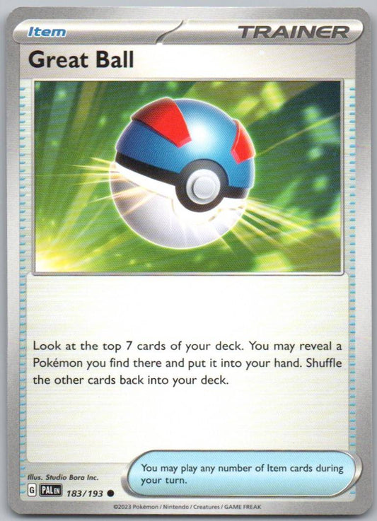 Great Ball 183 Normal Trainer Card - Paldea Evolved