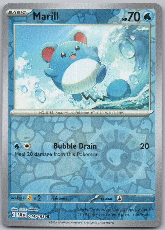 Marill 044 Reverse Holo Water Card - Paldea Evolved
