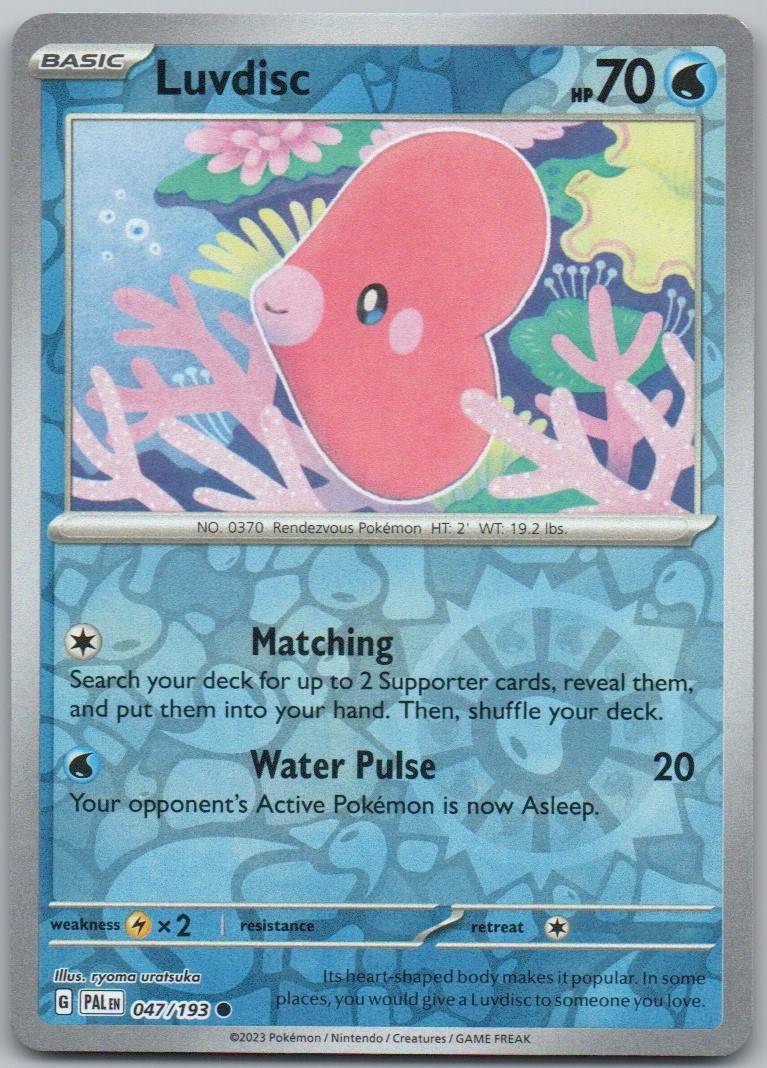 Luvdisc 047 Reverse Holo Water Card - Paldea Evolved