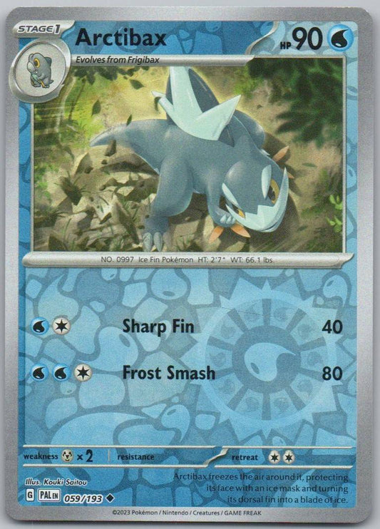 Arctibax 059 Reverse Holo Water Card - Paldea Evolved