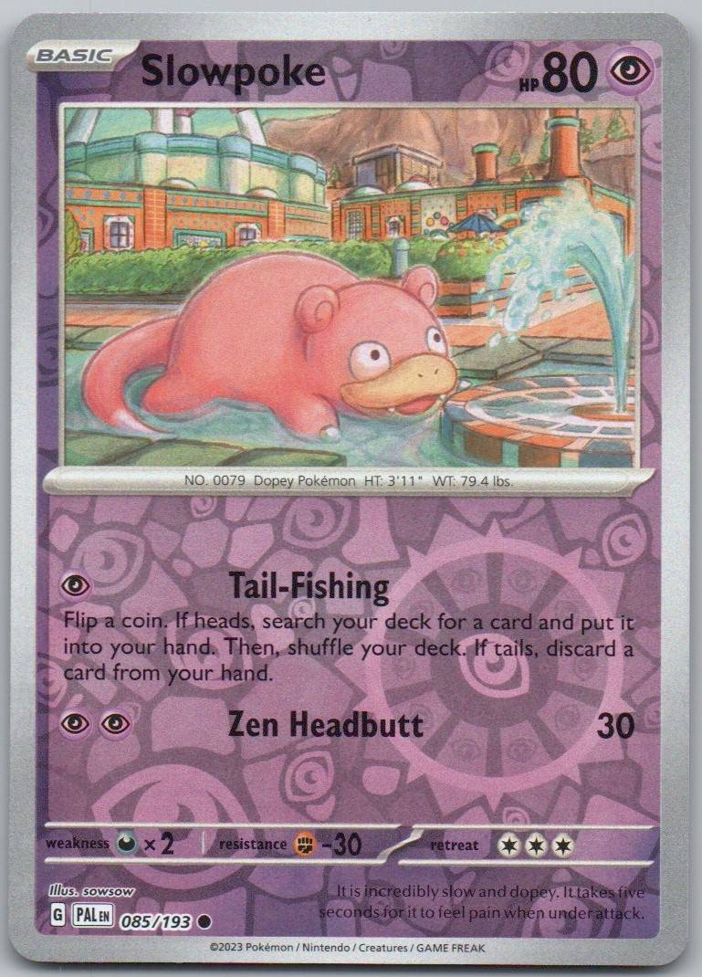 Slowpoke 085 Reverse Holo Psychic Card - Paldea Evolved