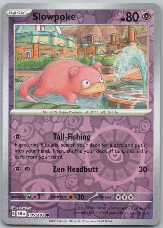 Slowpoke 085 Reverse Holo Psychic Card - Paldea Evolved