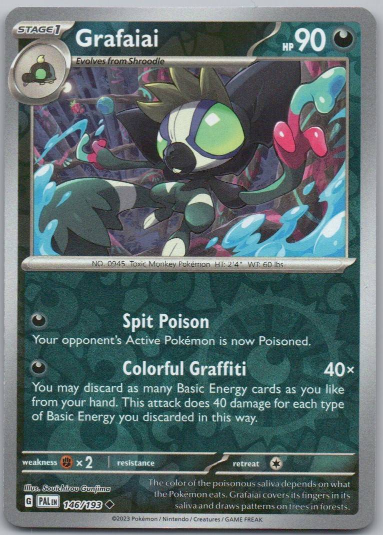 Grafaiai 146 Reverse Holo Darkness Card - Paldea Evolved