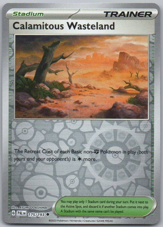 Calamitous Wasteland 175 Reverse Holo Trainer Card - Paldea Evolved