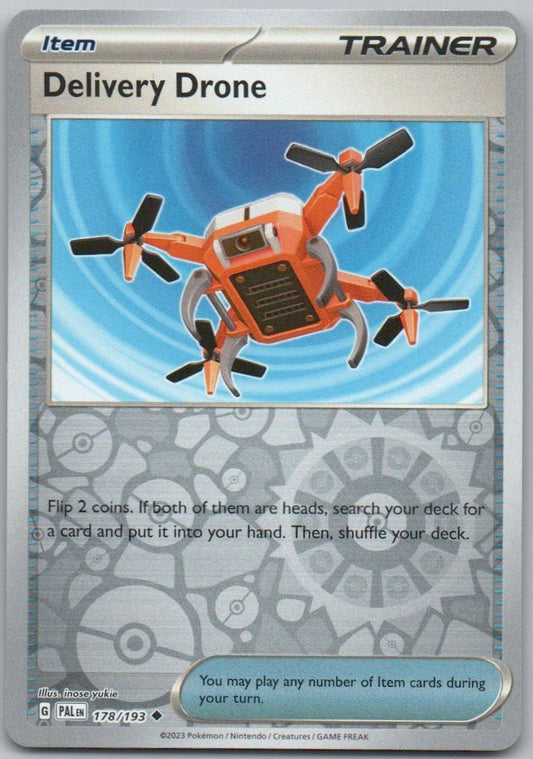 Delivery Drone 178 Reverse Holo Trainer Card - Paldea Evolved