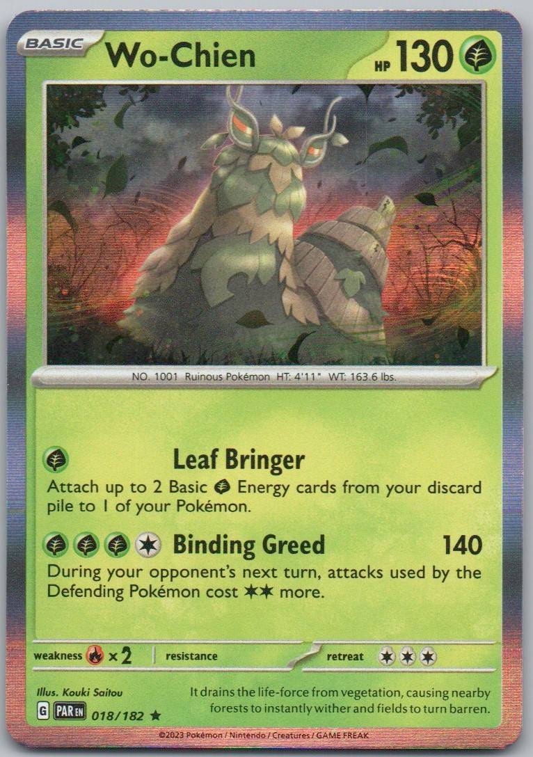 Wo-Chien 018 Holo Grass Card - Paradox Rift