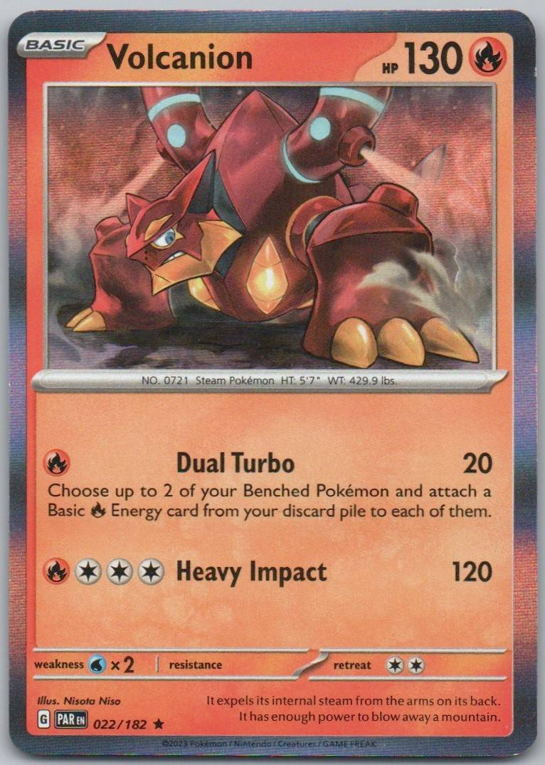 Volcanion 022 Holo Fire Card - Paradox Rift
