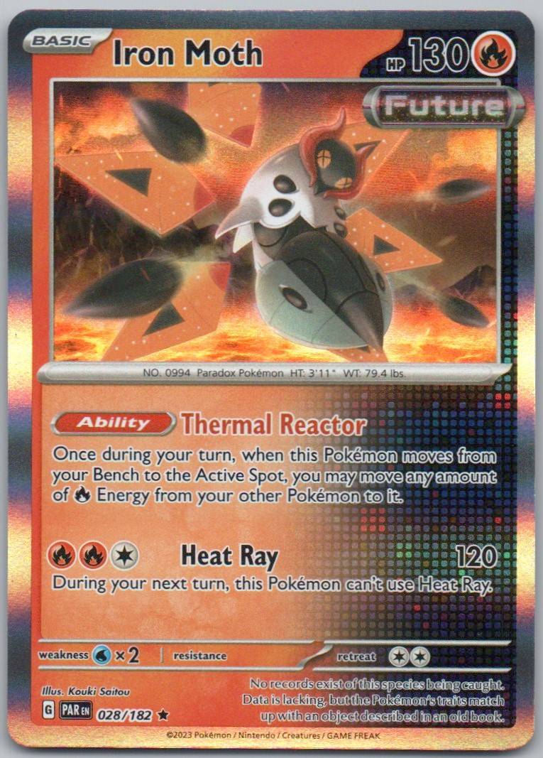 Iron Moth 028 Holo Fire Card - Paradox Rift