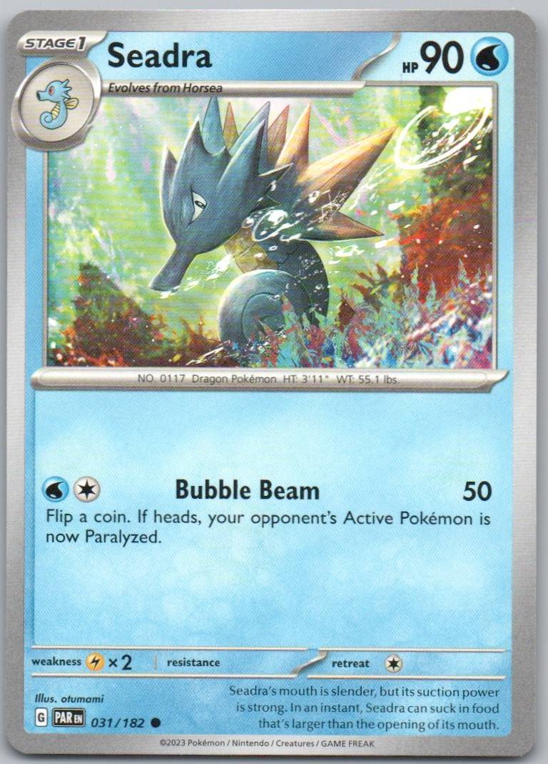 Seadra 031 Normal Water Card - Paradox Rift