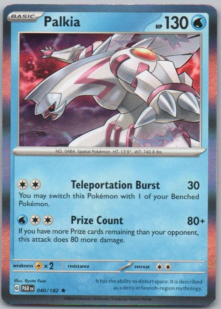 Palkia 040 Holo Water Card - Paradox Rift