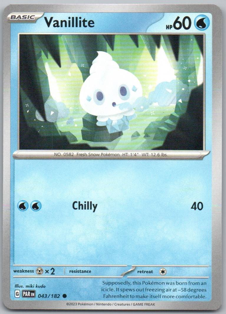Vanillite 043 Normal Water Card - Paradox Rift