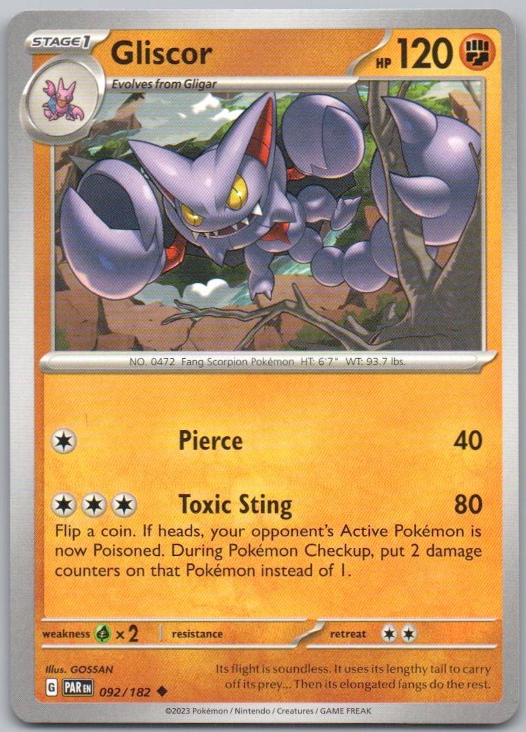 Gliscor 092 Normal Fighting Card - Paradox Rift