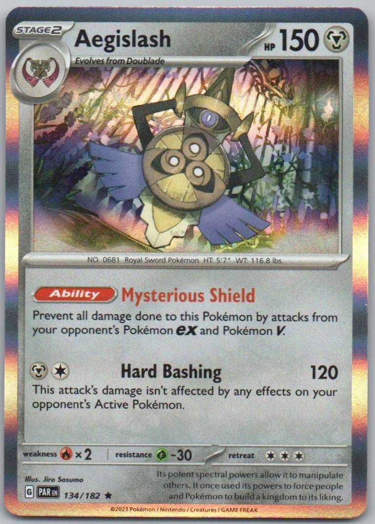 Aegislash 134 Holo Steel Card - Paradox Rift