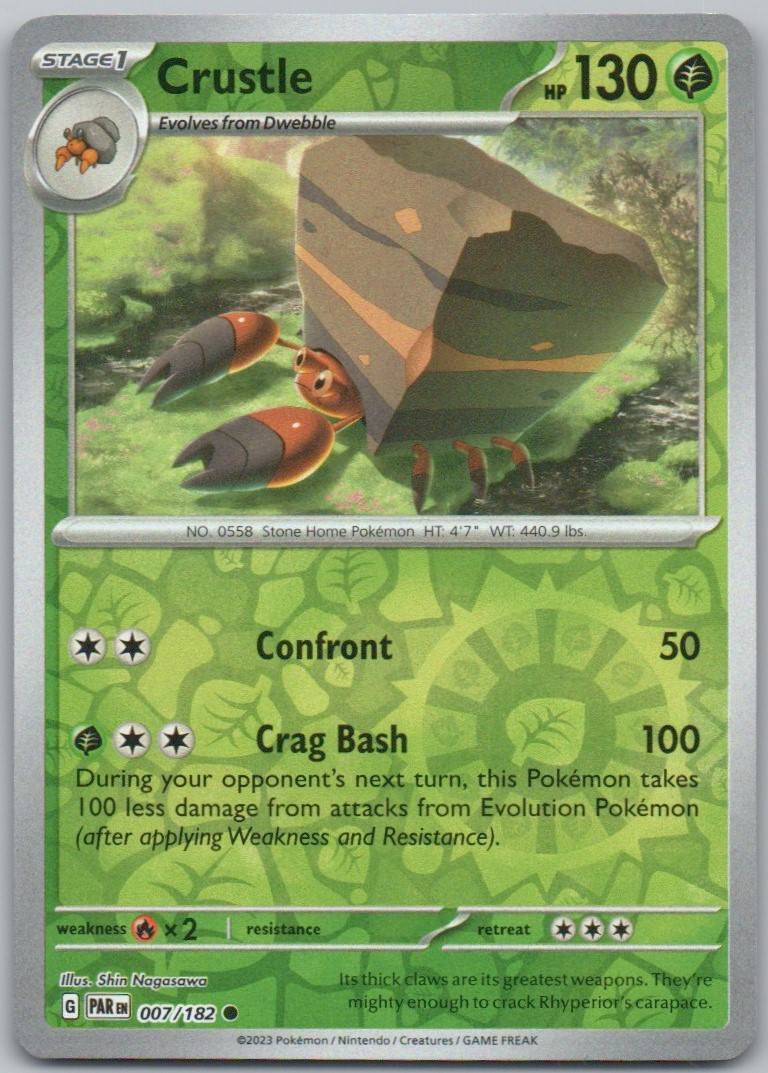 Crustle 007 Reverse Holo Grass Card - Paradox Rift