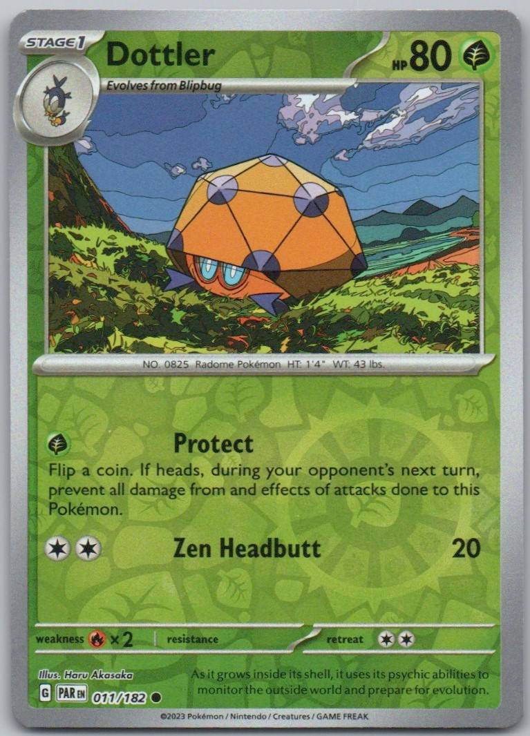 Dottler 011 Reverse Holo Grass Card - Paradox Rift