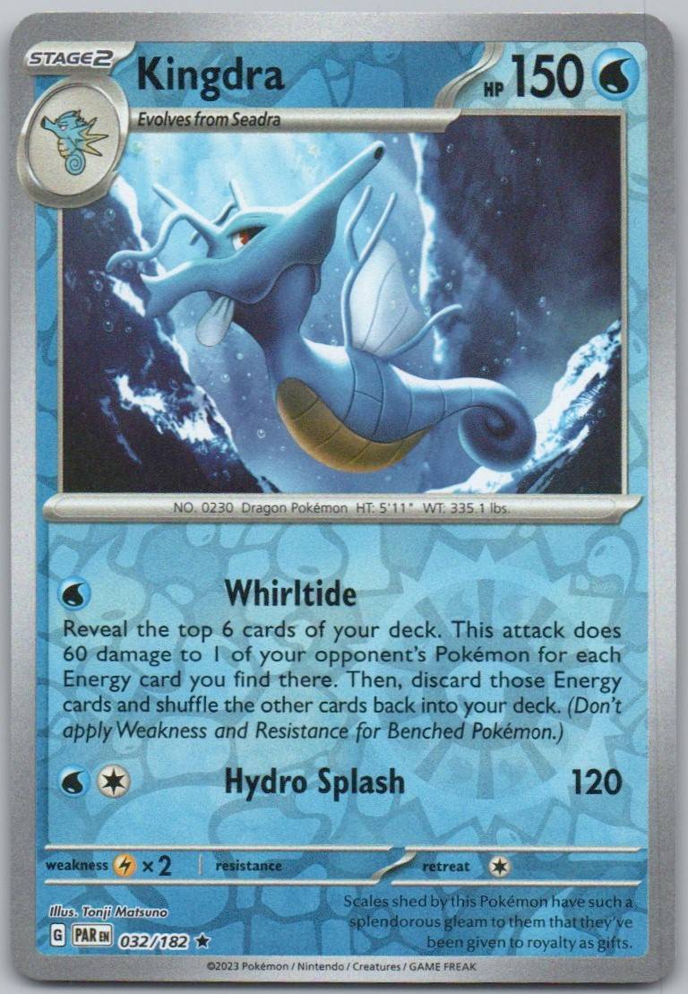 Kingdra 032 Reverse Holo Water Card - Paradox Rift