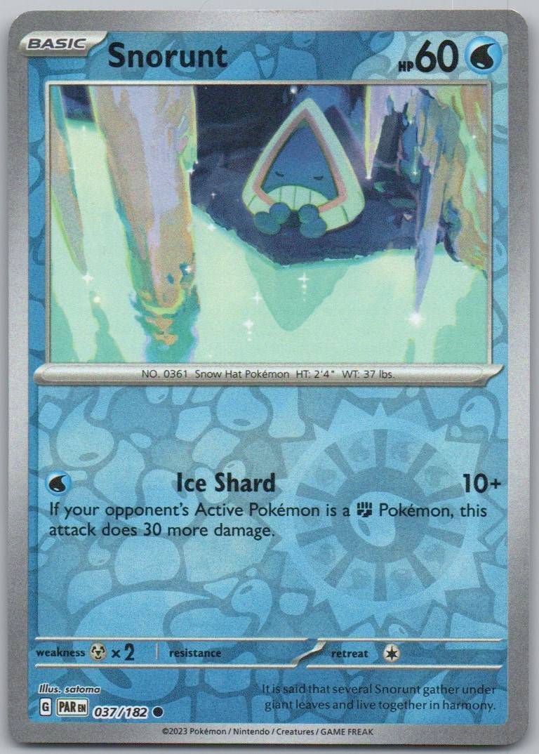 Snorunt 037 Reverse Holo Water Card - Paradox Rift