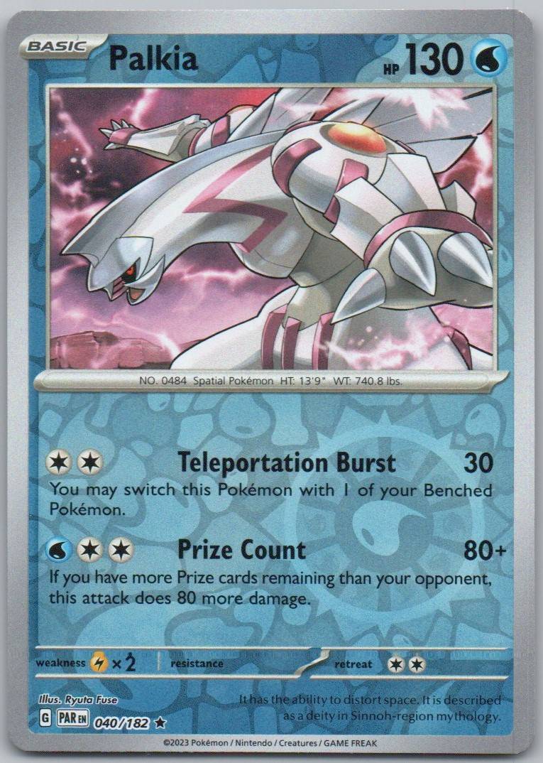 Palkia 040 Reverse Holo Water Card - Paradox Rift