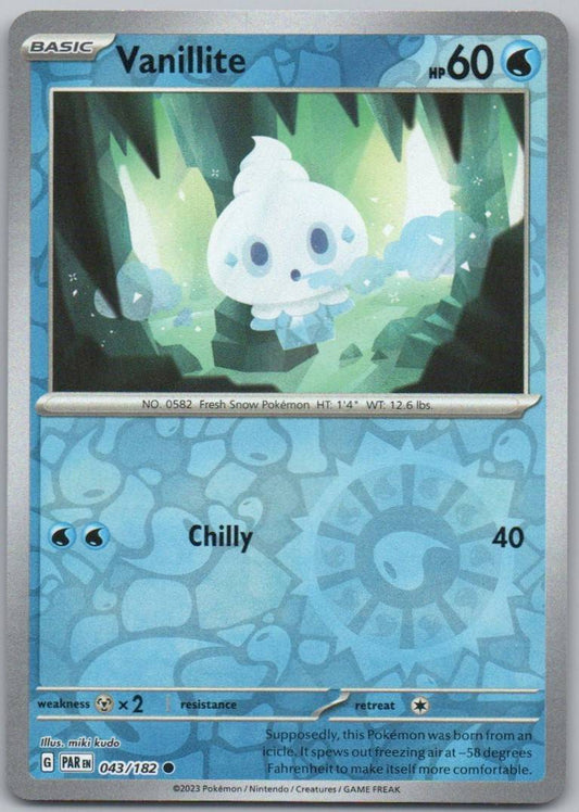 Vanillite 043 Reverse Holo Water Card - Paradox Rift