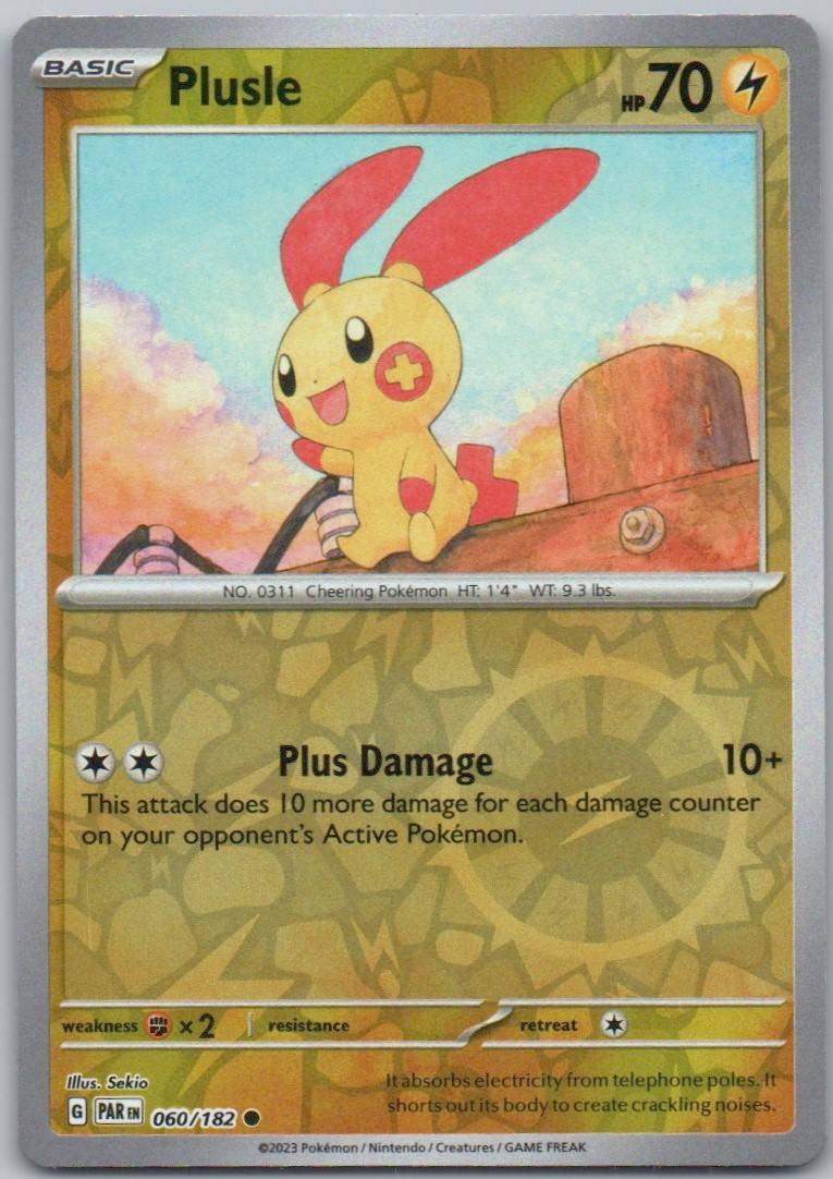 Plusle 060 Reverse Holo Lightning Card - Paradox Rift