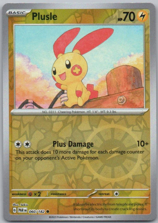 Plusle 060 Reverse Holo Lightning Card - Paradox Rift