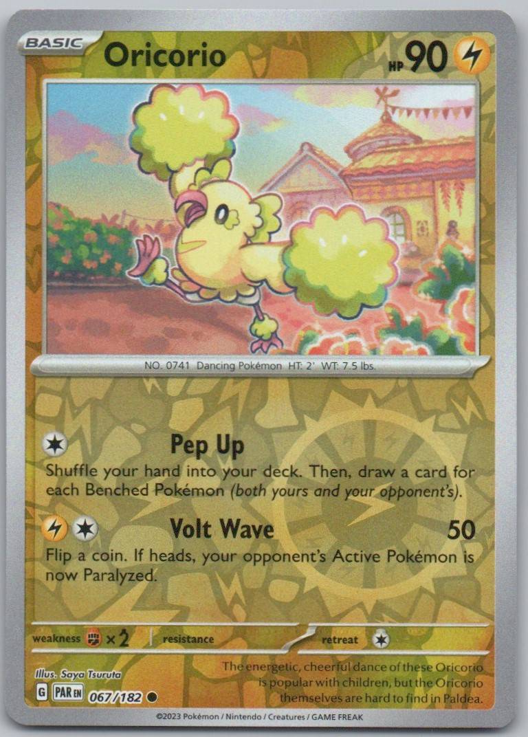 Oricorio 067 Reverse Holo Lightning Card - Paradox Rift
