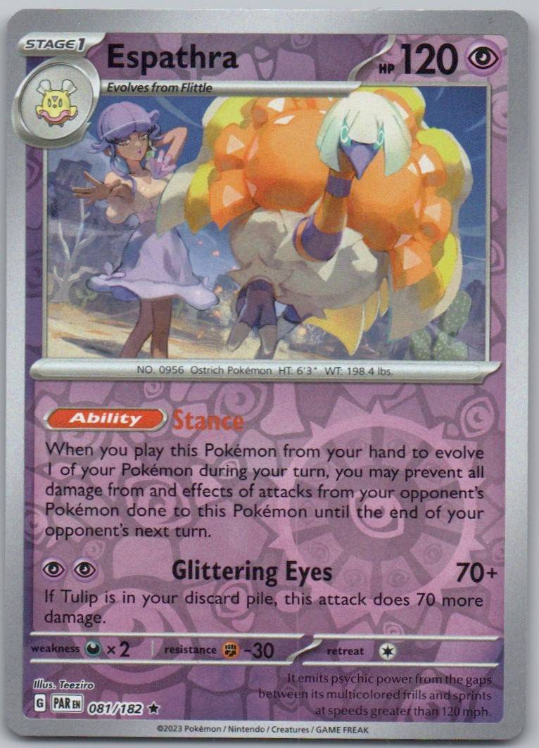 Espathra 081 Reverse Holo Psychic Card - Paradox Rift