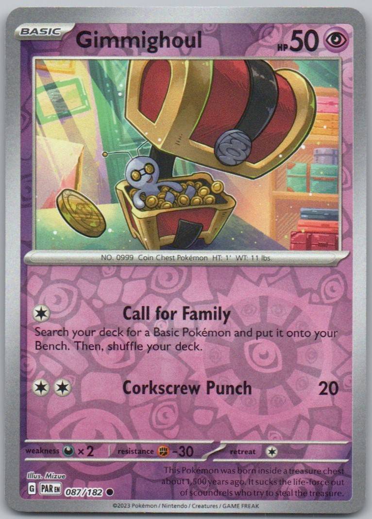 Gimmighoul 087 Reverse Holo Psychic Card - Paradox Rift