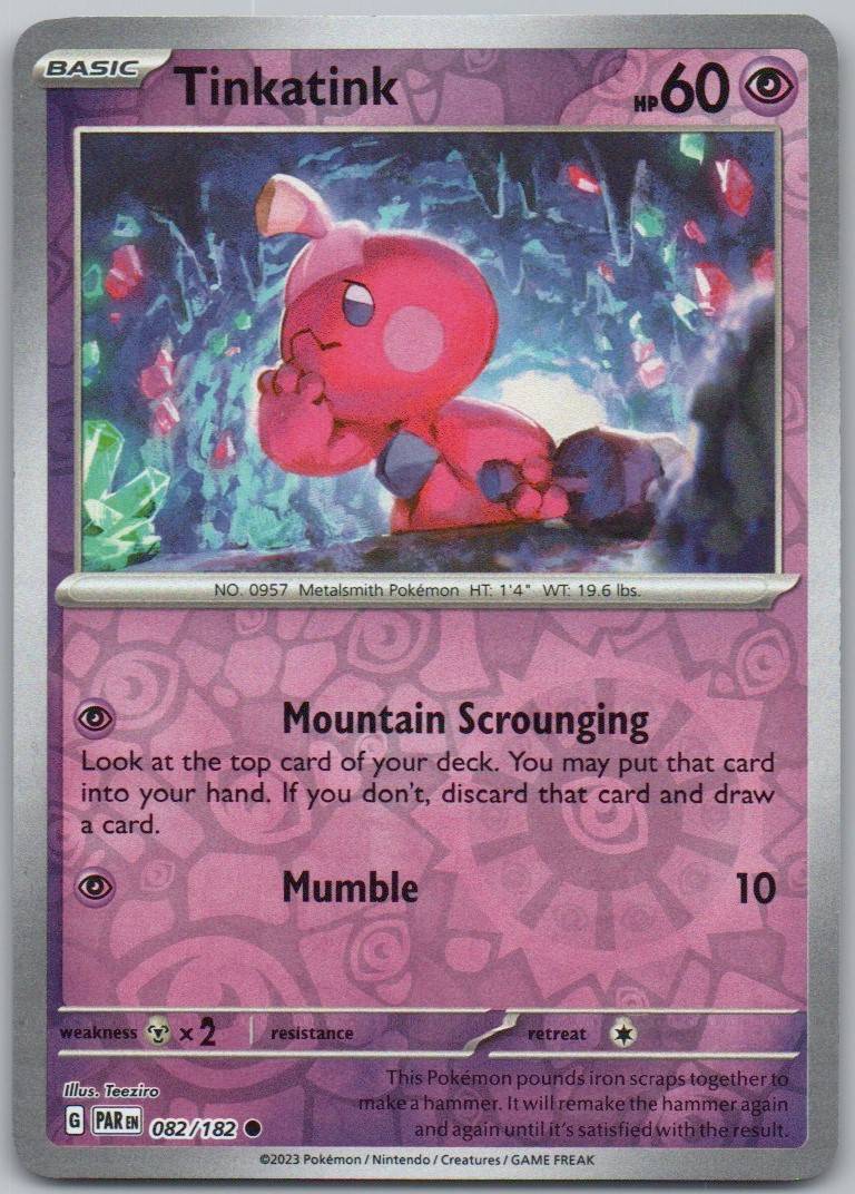 Tinkatink 082 Reverse Holo Psychic Card - Paradox Rift