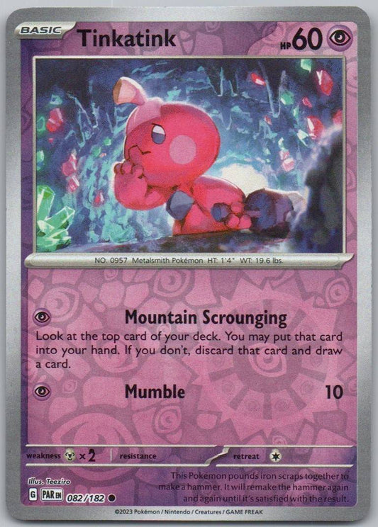 Tinkatink 082 Reverse Holo Psychic Card - Paradox Rift