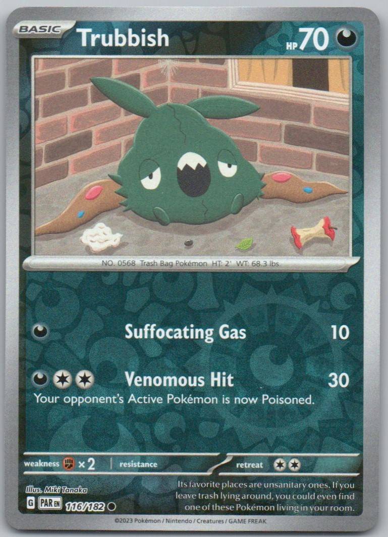 Trubbish 116 Reverse Holo Darkness Card - Paradox Rift