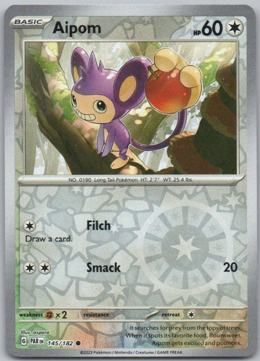Aipom 145 Reverse Holo Colorless Card - Paradox Rift