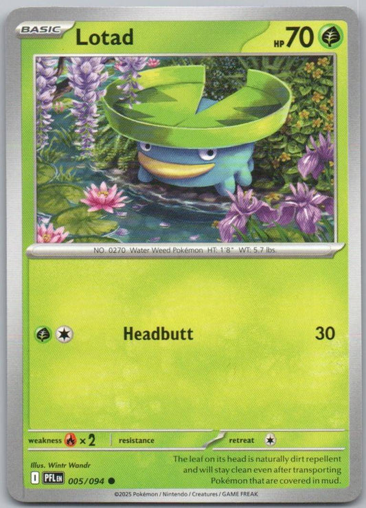 Lotad 005 Normal Grass Card - Phantasmal Flames