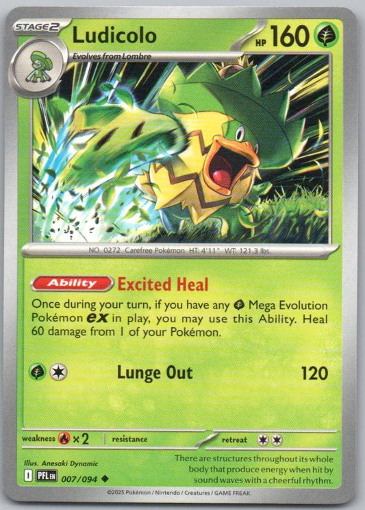 Ludicolo 007 Normal Grass Card - Phantasmal Flames