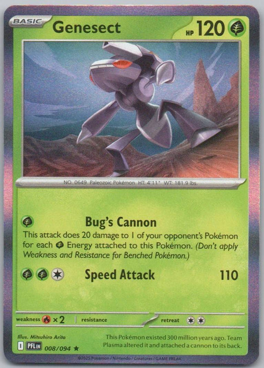 Genesect 008 Holo Grass Card - Phantasmal Flames