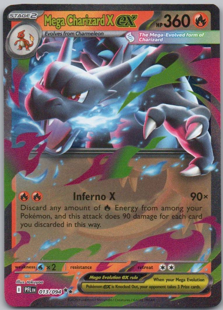 Mega Charizard X EX 013 Holo Fire Card - Phantasmal Flames