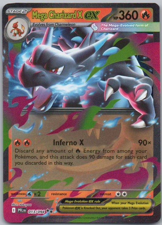 Mega Charizard X EX 013 Holo Fire Card - Phantasmal Flames