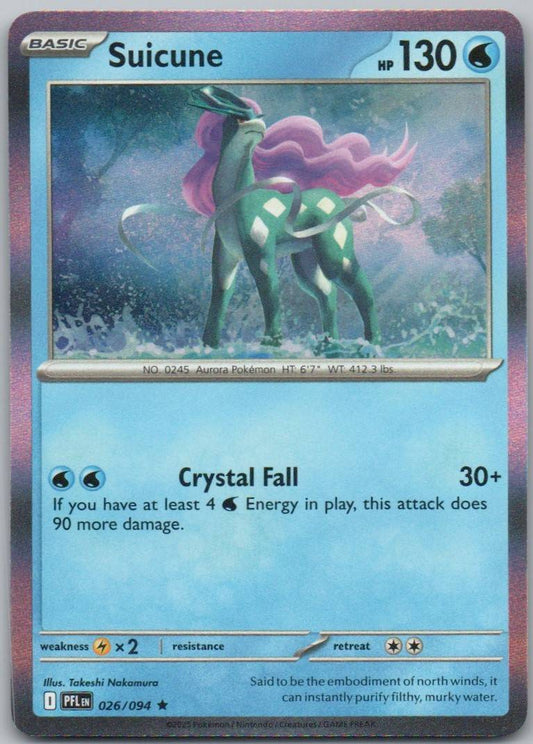 Suicune 026 Holo Water Card - Phantasmal Flames
