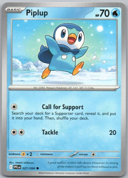 Piplup 027 Normal Water Card - Phantasmal Flames