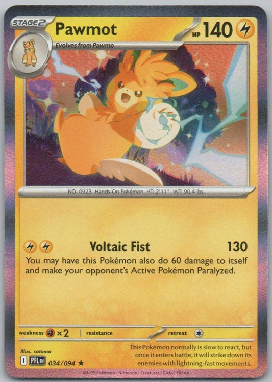 Pawmot 034 Holo Lightning Card - Phantasmal Flames
