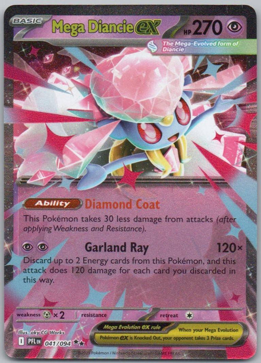 Mega Diancie EX 041 Holo Psychic Card - Phantasmal Flames