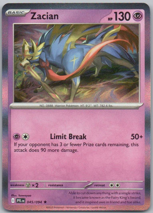 Zacian 045 Holo Psychic Card - Phantasmal Flames