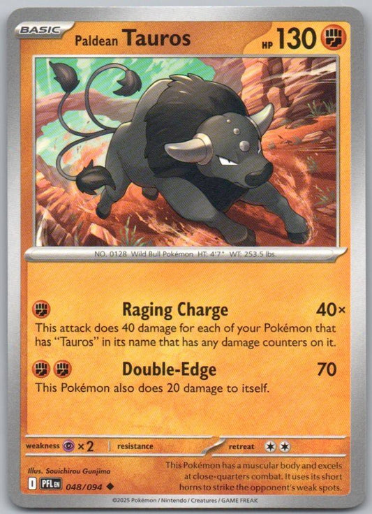 Paldean Tauros 048 Normal Fighting Card - Phantasmal Flames