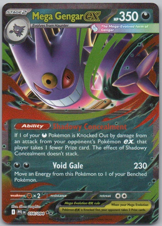 Mega Gengar EX 056 Normal Darkness Card - Phantasmal Flames