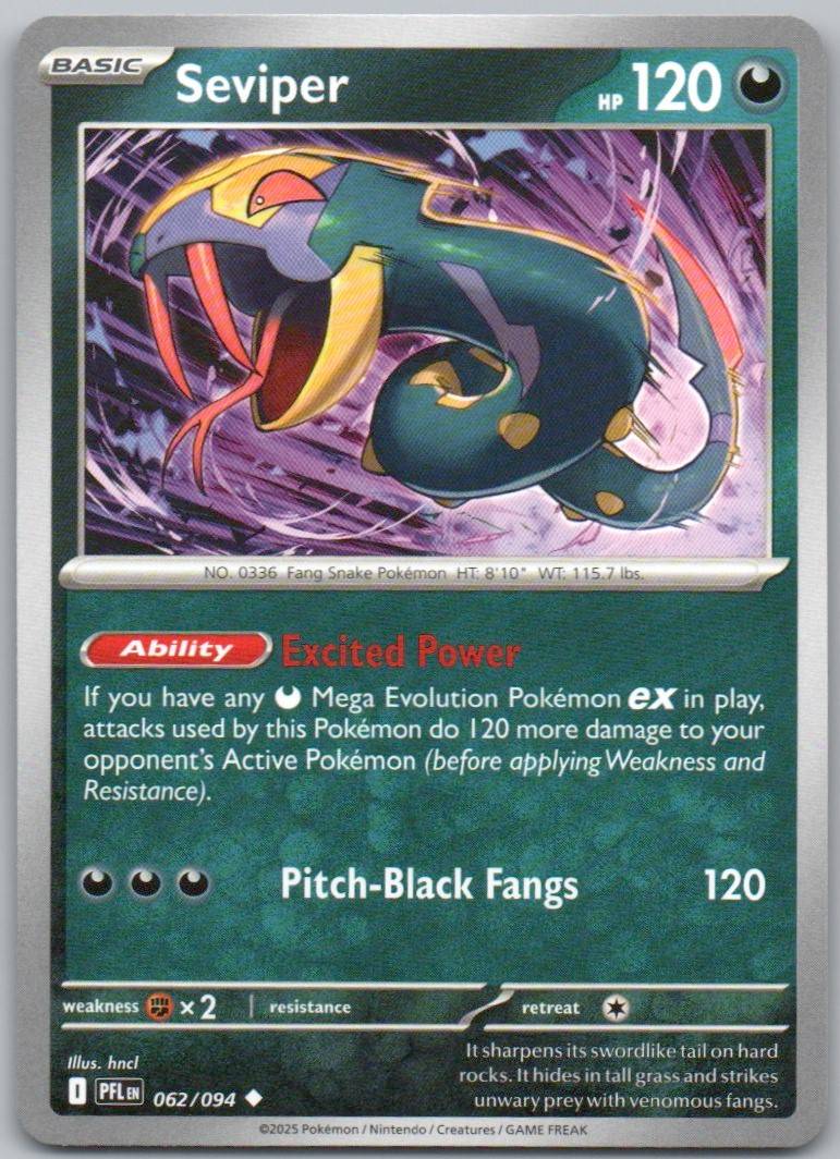 Seviper 062 Normal Darkness Card - Phantasmal Flames