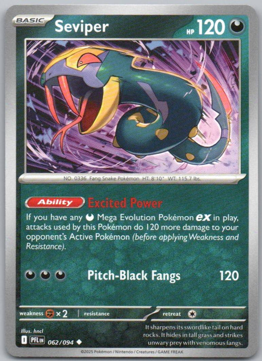 Seviper 062 Normal Darkness Card - Phantasmal Flames