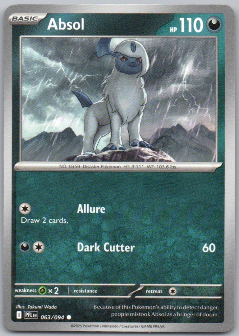 Absol 063 Normal Darkness Card - Phantasmal Flames